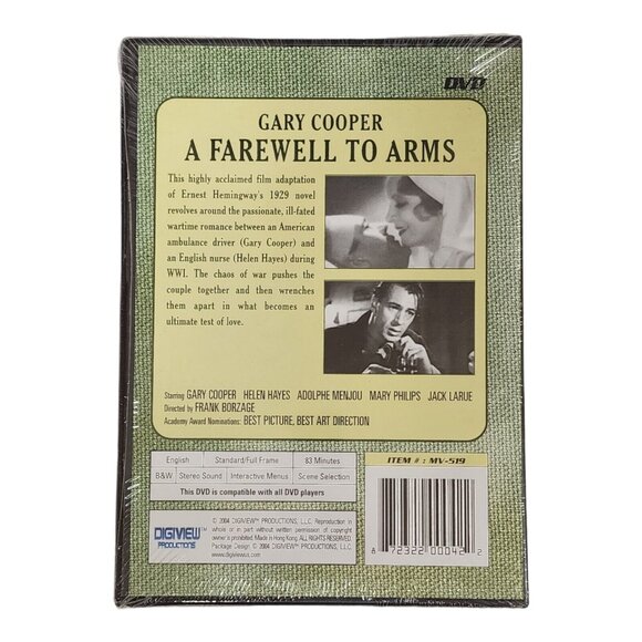 A Farewell To Arms (DVD 2004) 1932 Sealed WWI World War I Romance Love Story - Picture 4 of 5